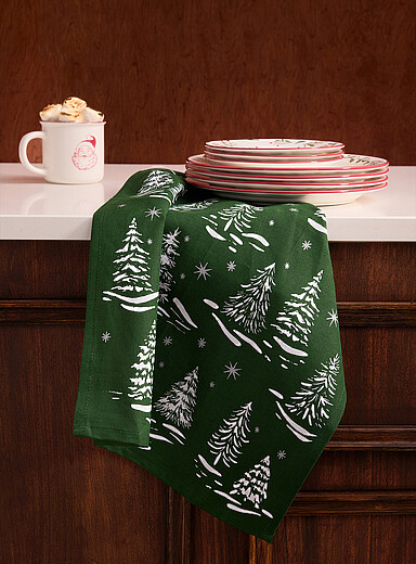 シルクスクリーン A y Christmas Eve 3/100 Snowy firs tea towel Christmas Collection | Danica | | Simons