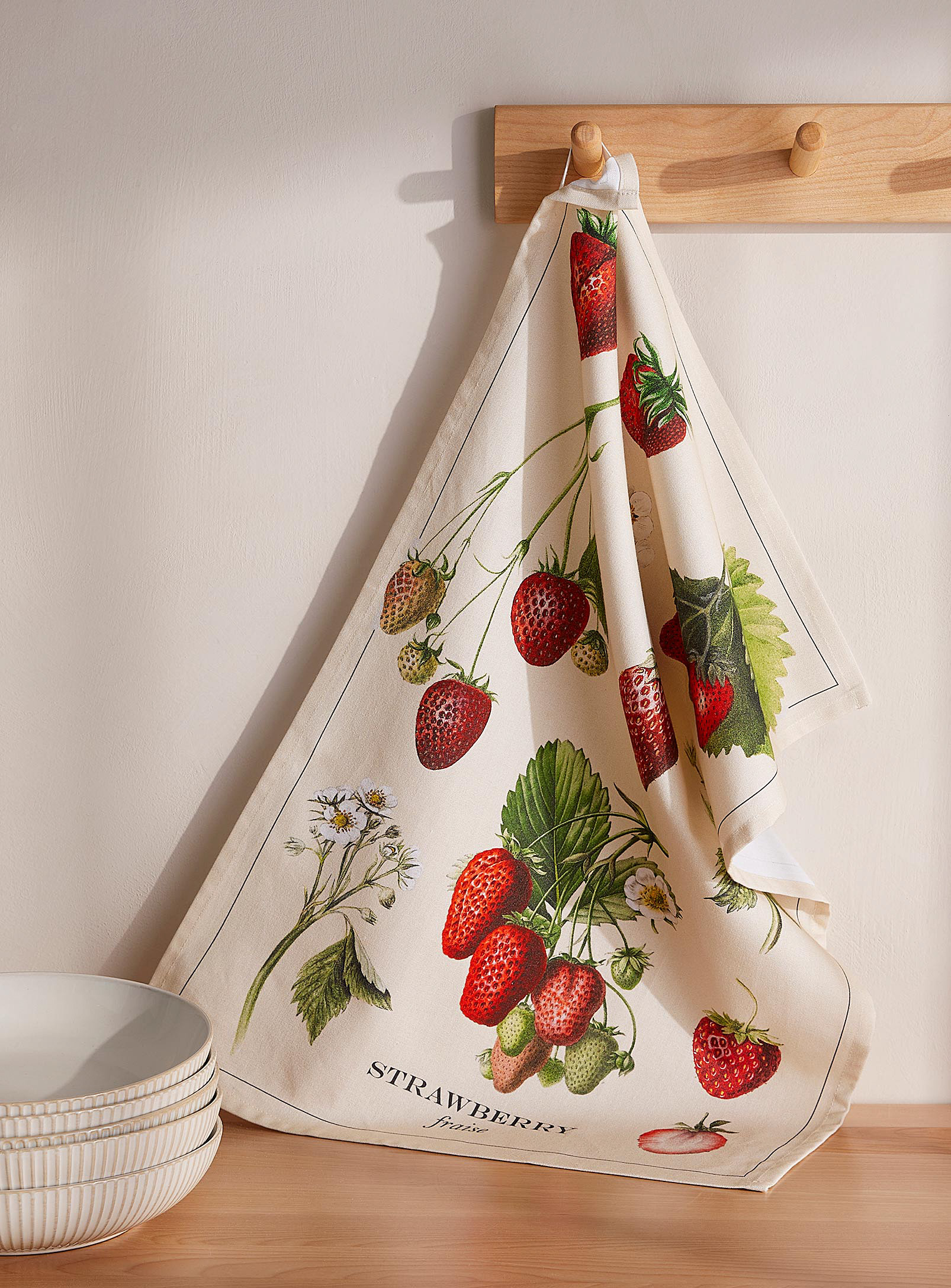 Danica Strawberries Tea Towel In White