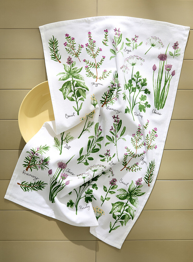 Fine herbs tea towel product image (primary)
