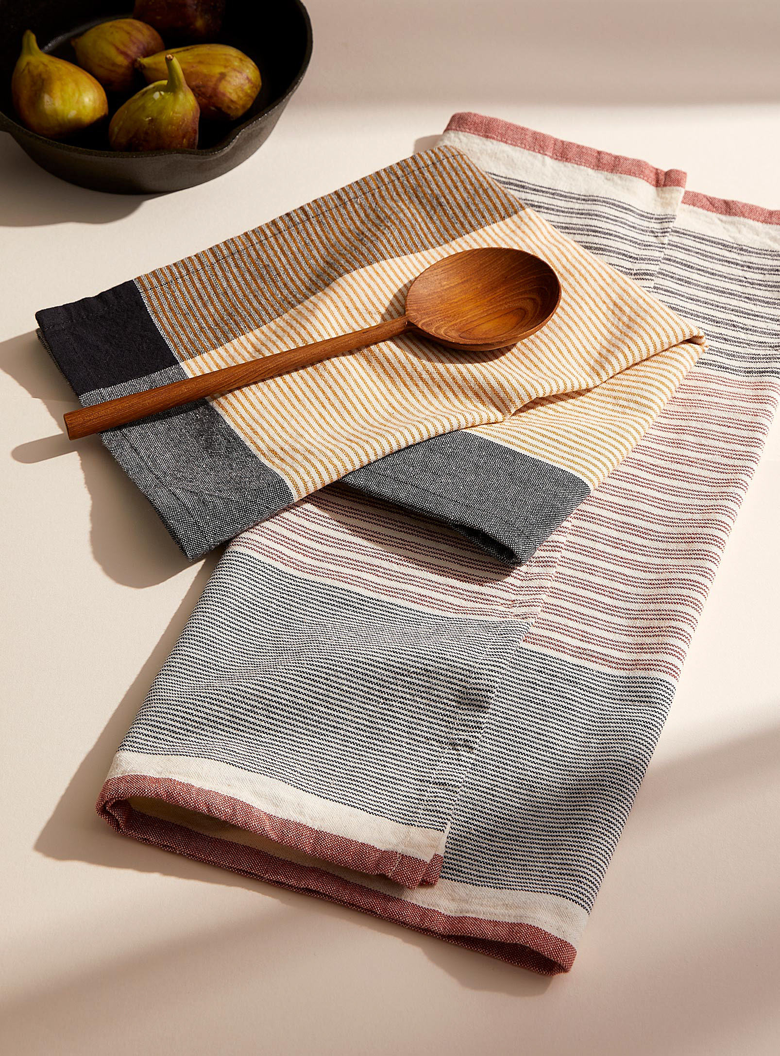 Danica Multi-striped Tea Towels Set Of 2 In Assorted