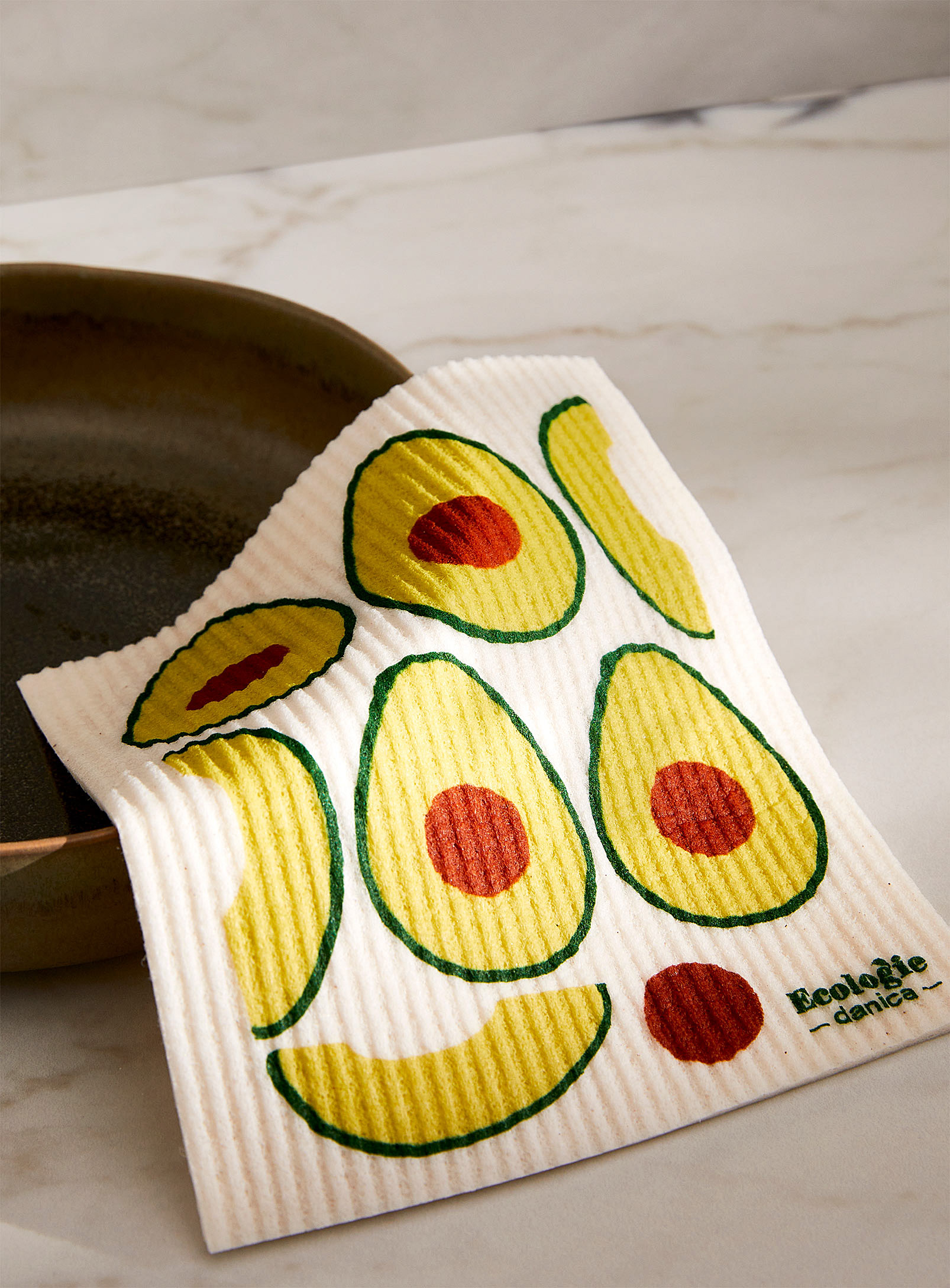 Danica Fruits And Vegetables Sponge Cloth In Patterned White