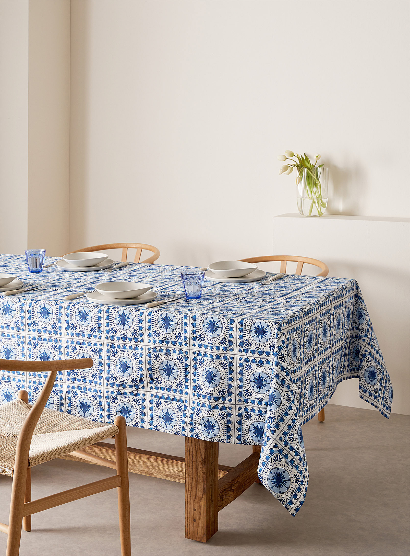 Danica Portuguese Tiles Tablecloth In Transparent