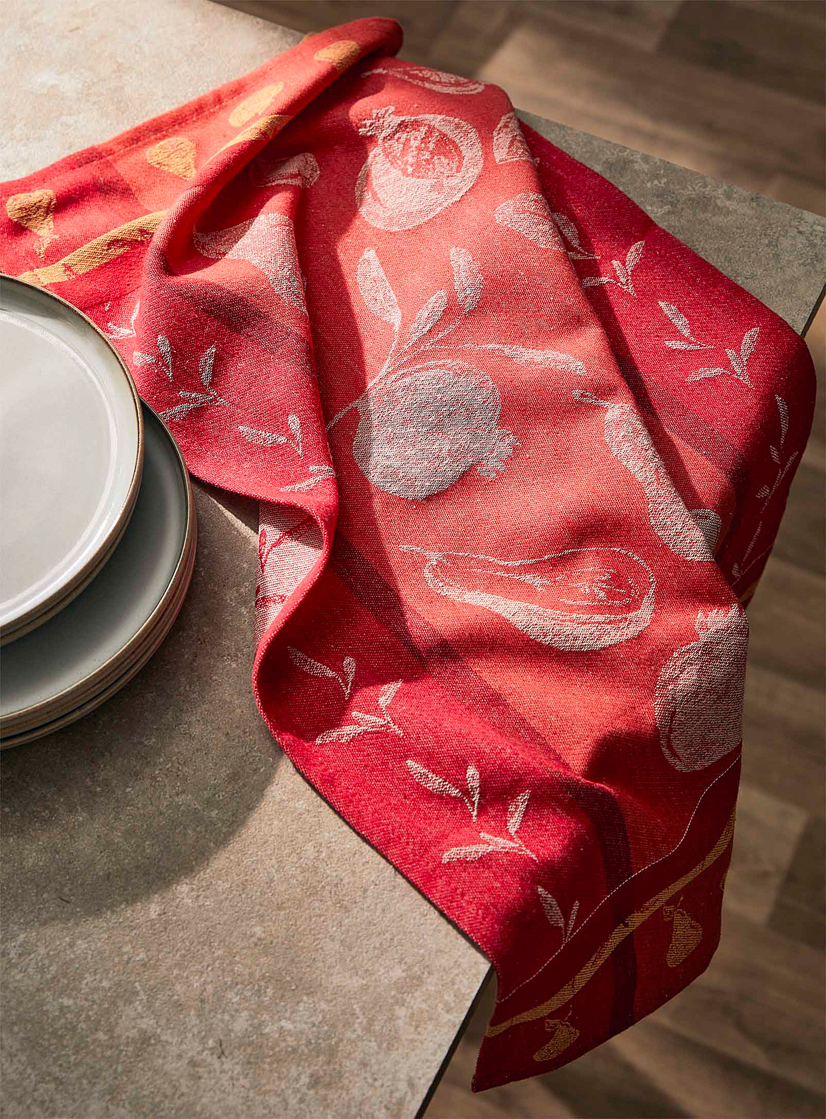 Danica Orchard Harvest Jacquard Tea Towel In Patterned Red