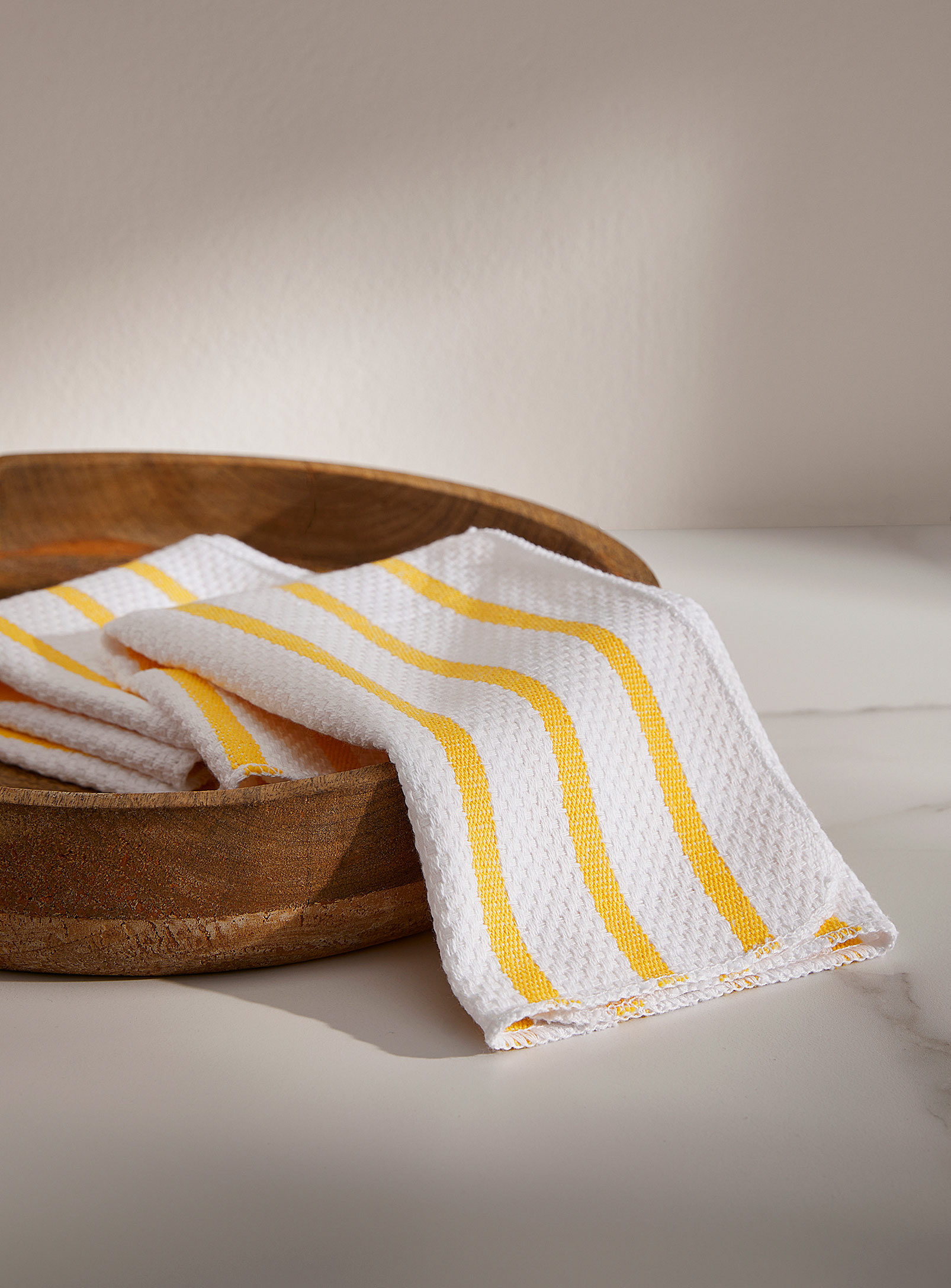 Danica Umbrella Stripes Dishcloths Set Of 2 In Patterned Yellow