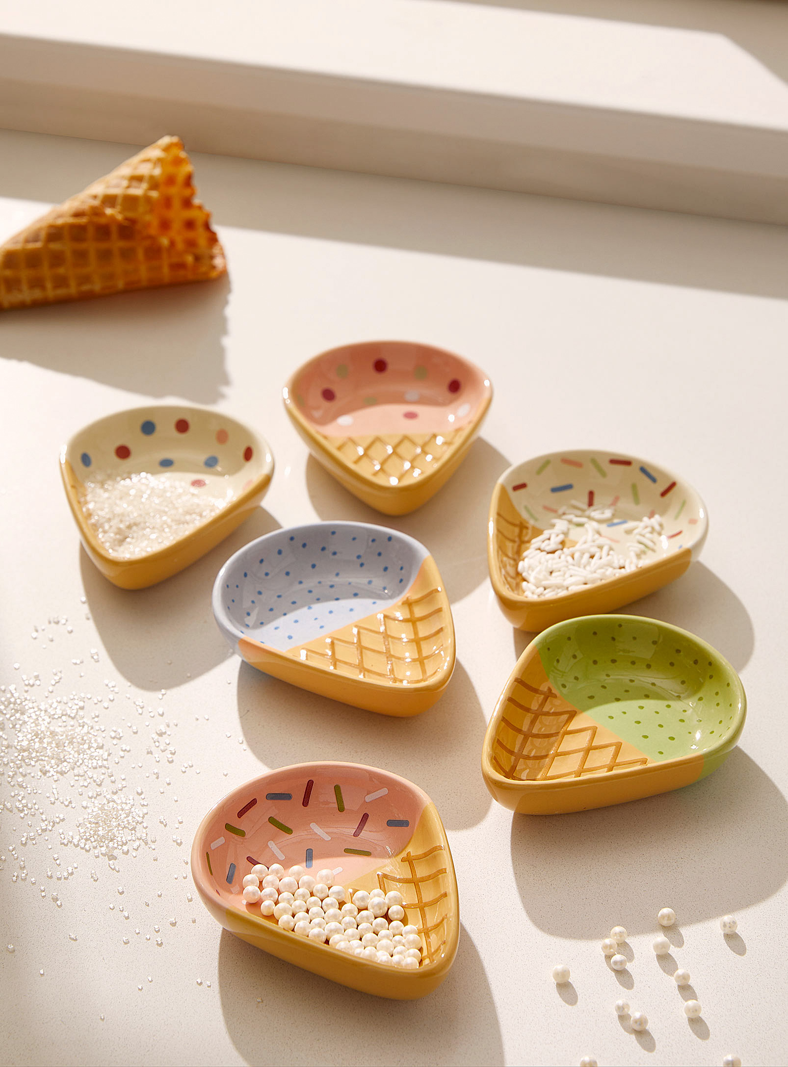 Danica Ice Cream Cone Pinch Bowls Set Of 6 In Assorted
