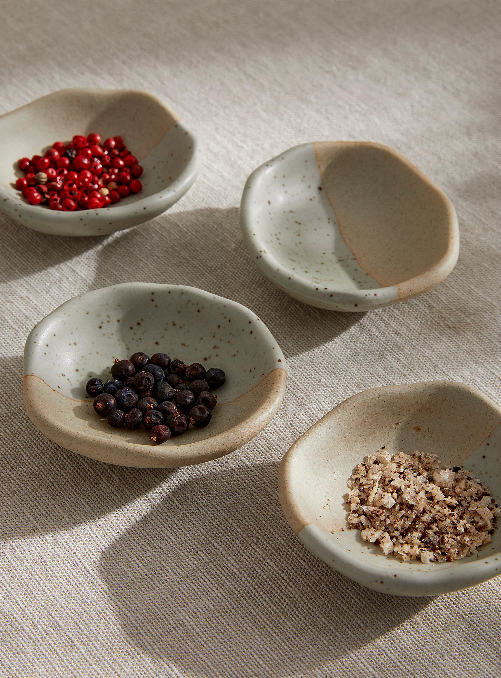 Danica - Speckled artisanal-style spice pinch bowls Set of 4