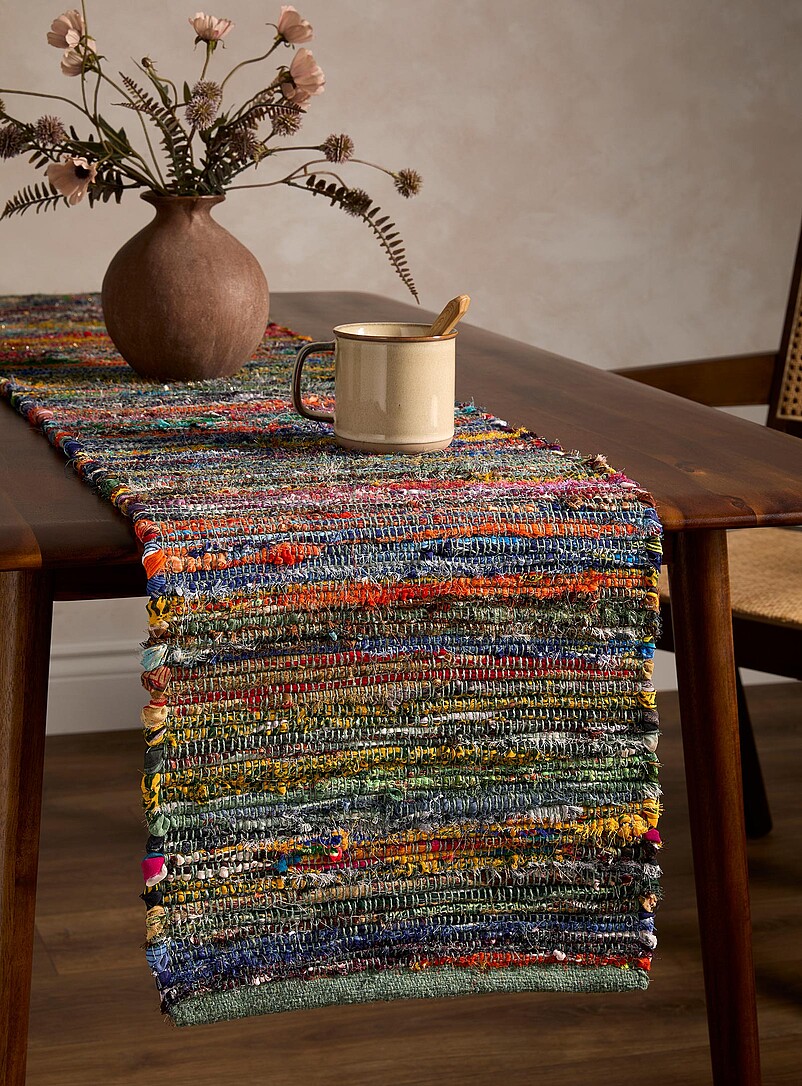 Multicolour Stripe Table Runner 33 X 183 Cm