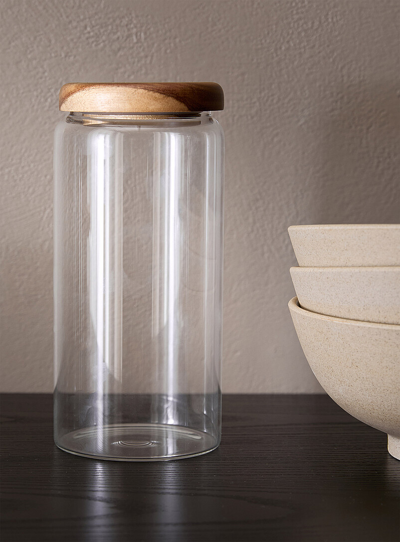 Acacia lid glass jar product image 2