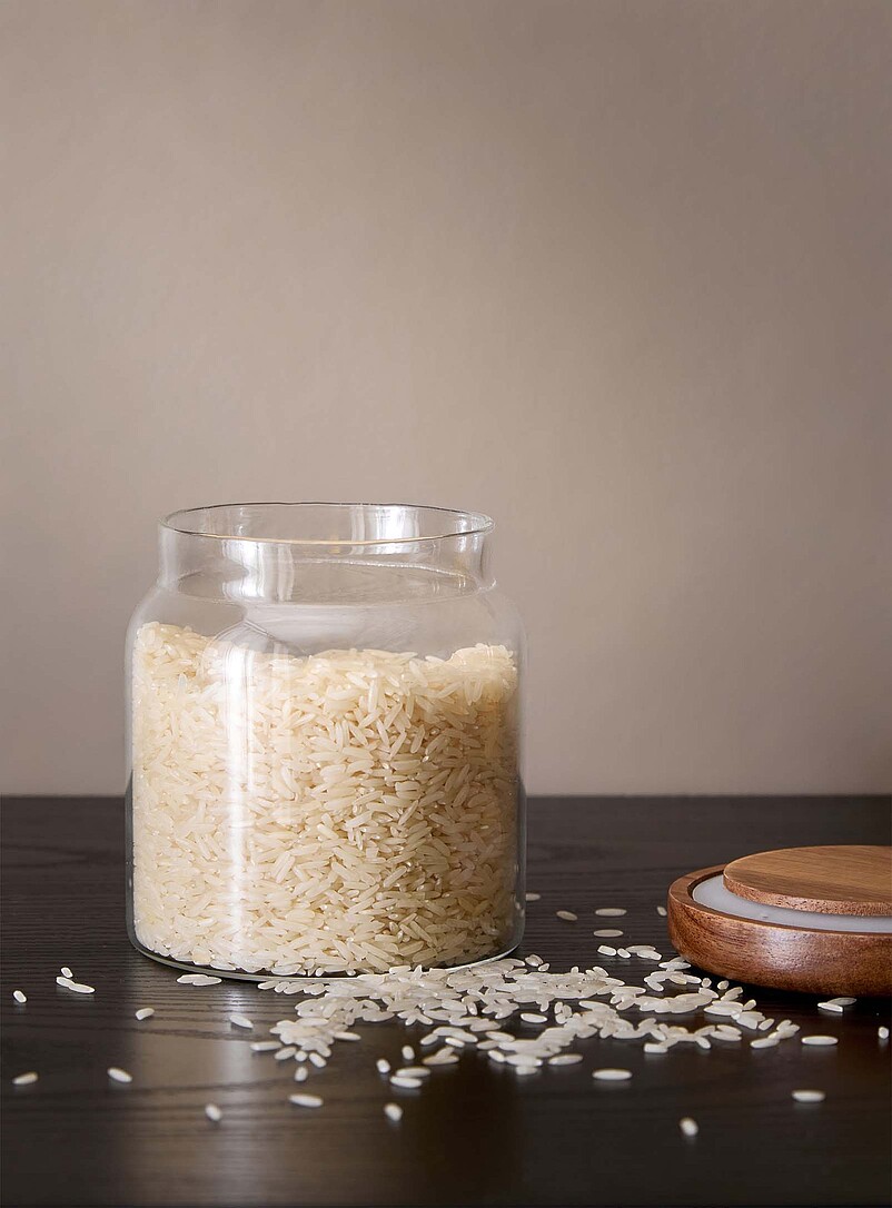 Acacia lid small glass jar product image (primary)