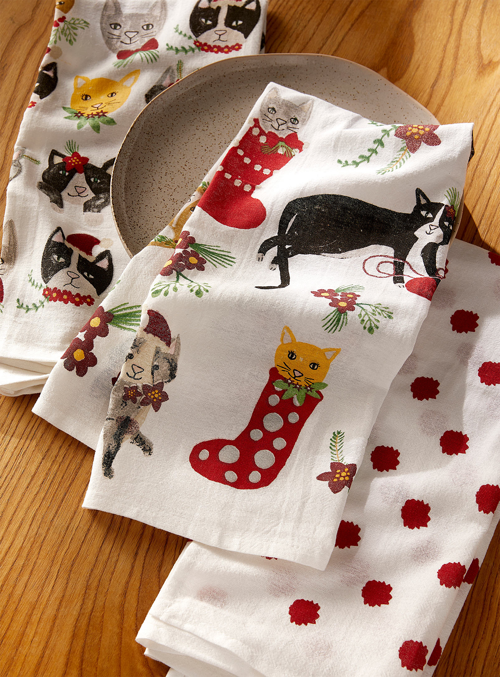 Danica - Christmas cats tea towels Set of 3