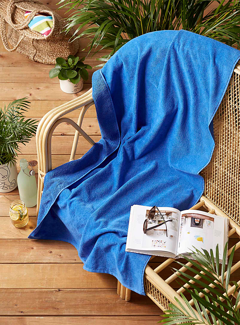 Simons Maison: La serviette de plage couleur saturée 86 x 160 cm Bleu royal-saphir