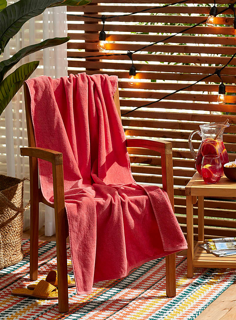 Simons Maison: La serviette de plage couleur saturée 86 x 160 cm Rose