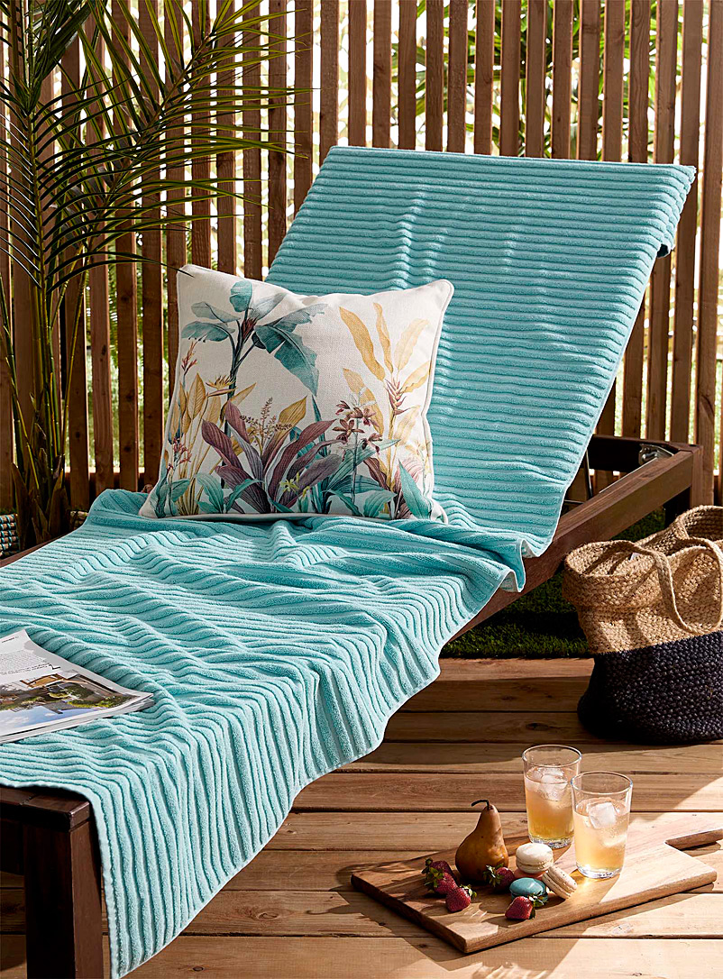 Simons Maison: La serviette pour chaise longue 69 x 208 cm Sarcelle-turquoise-aqua