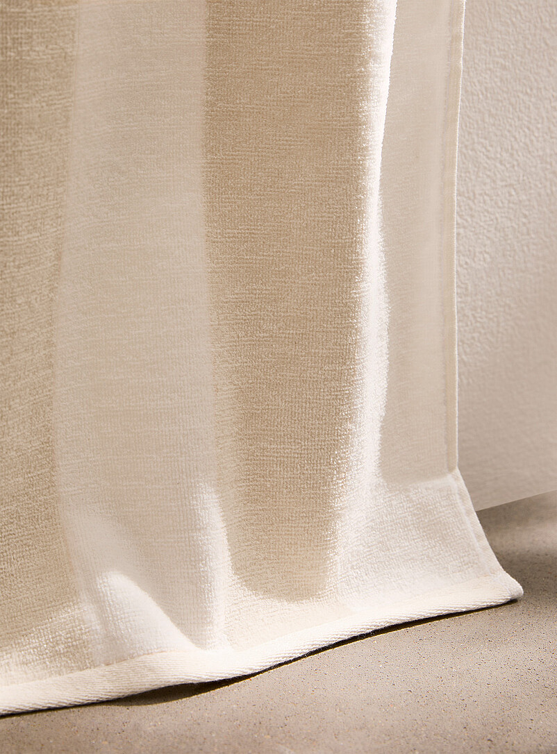 Simons Maison: La serviette de plage rayures parasol coton bio 86 x 160 cm <b>Collection exclusive Vivre dehors</b> Blanc et noir