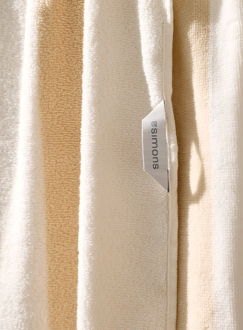 Simons Maison: La serviette de plage rayures parasol coton bio 86 x 160 cm <b>Collection exclusive Vivre dehors</b> Blanc et noir