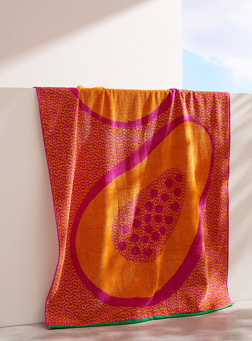Simons Maison Assorted Speckled fruit organic cotton beach towel 86 x 160 cm