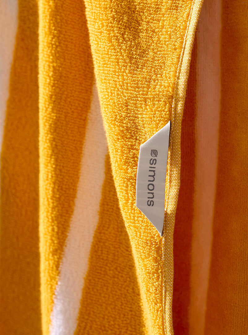 Simons Maison Sunflower Yellow Thin-stripe organic cotton beach towel 86 x 160 cm <b>Live Outside exclusive collection</b>