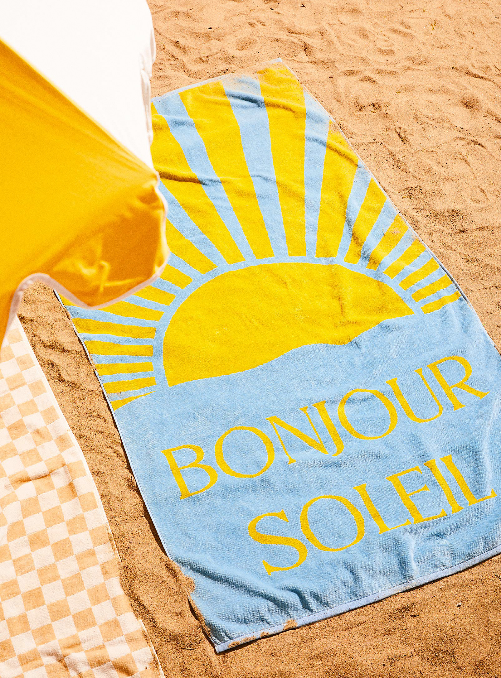Simons Maison - Bonjour Soleil organic cotton beach towel 86 x 160 cm