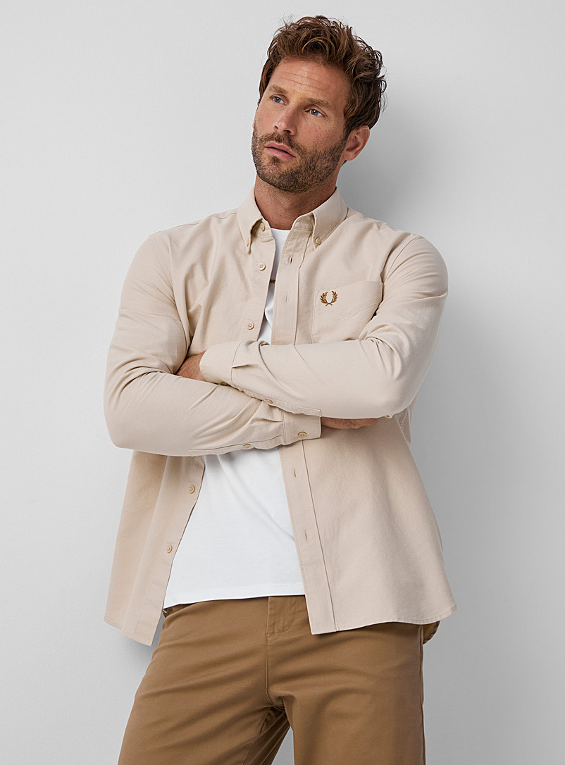 Fred Perry Sand Laurel wreath Oxford shirt for men