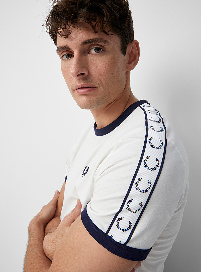 Fred Perry: Le t-shirt ruban logo Blanc pour homme