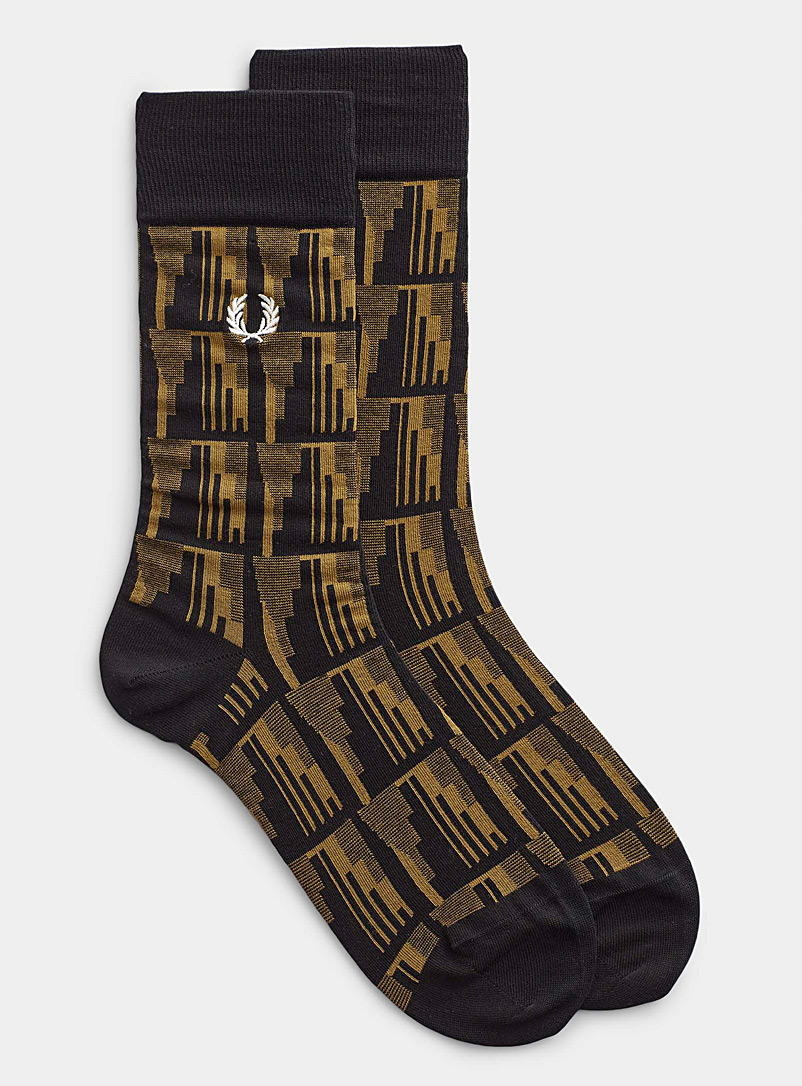 Fred Perry Patterned Black Patterned jacquard socks for men