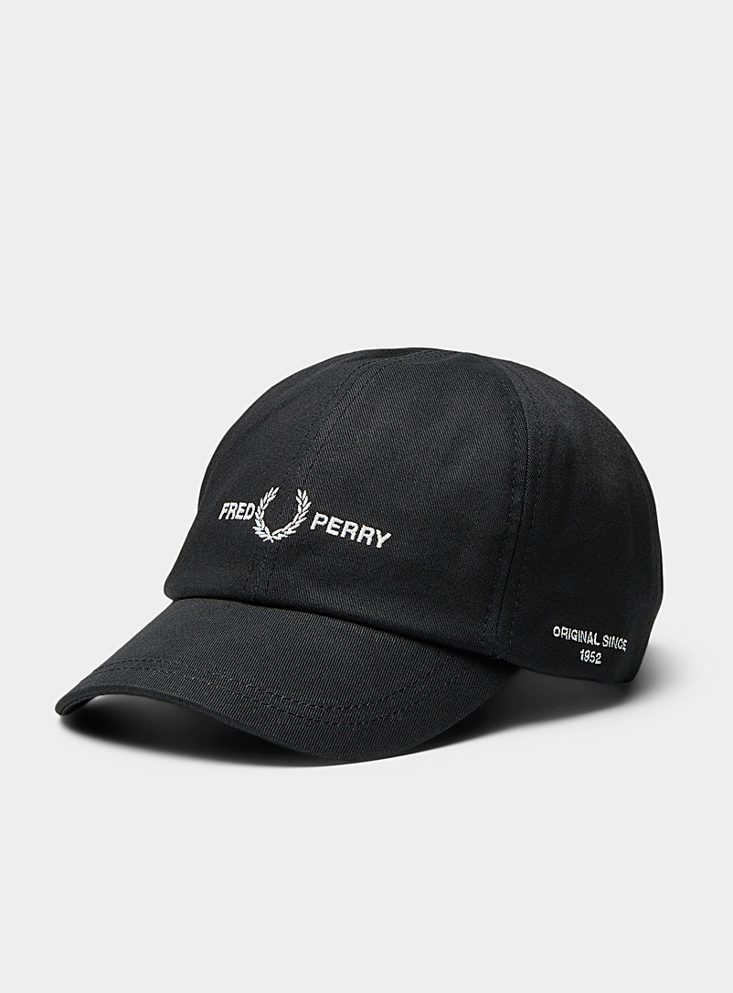 Fred Perry Black Twill baseball cap for men