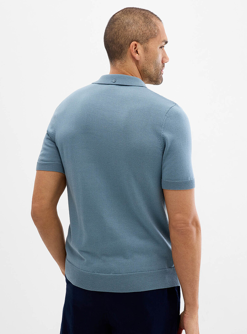 Fred Perry Baby Blue Fine twisted cable polo for men
