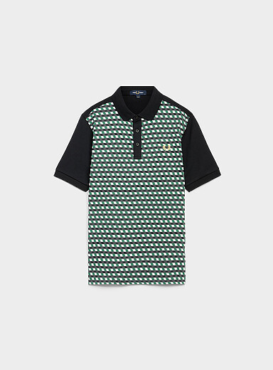 Le polo tricot jacquard carreaux