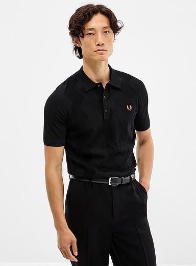 Embossed diamond polo