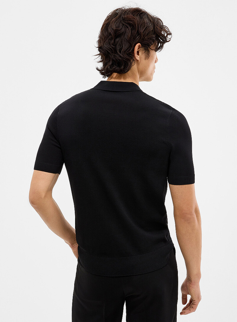 Fred Perry Black Embossed diamond polo for men