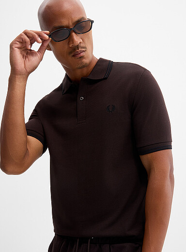 Fred Perry: Le polo piqu&eacute; Perry  Brun pour homme