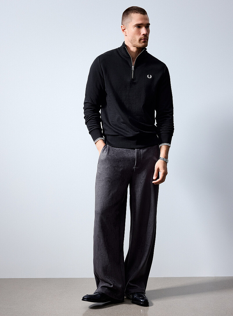 Embroidered logo zip-neck sweatshirt | Fred Perry | | Simons