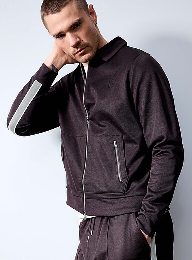Fred Perry: La veste <i>track</i> ruban filet Chocolat - Espresso pour homme