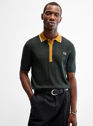 Twisted cable two-tone polo