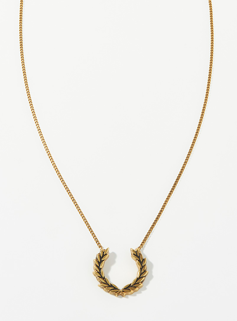 Fred Perry Golden Yellow Laurel necklace for men