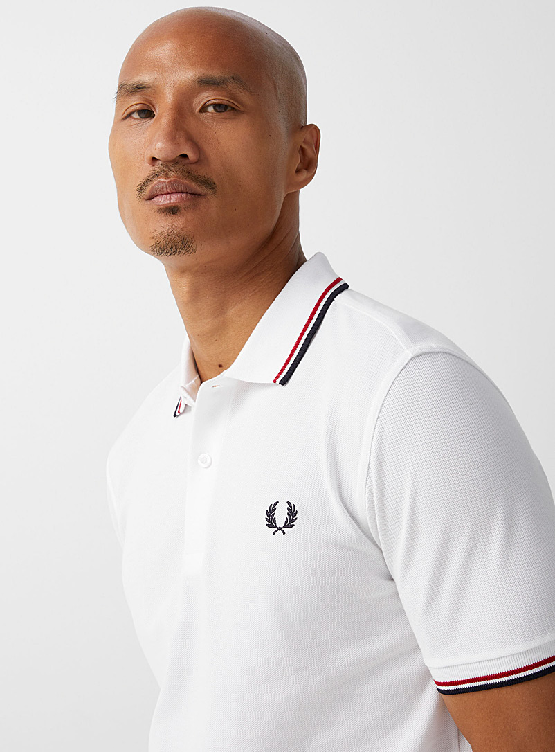 Fred Perry Ivory White Perry logo polo for men
