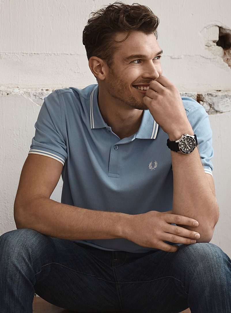 Fred Perry Slate Blue Perry logo polo for men