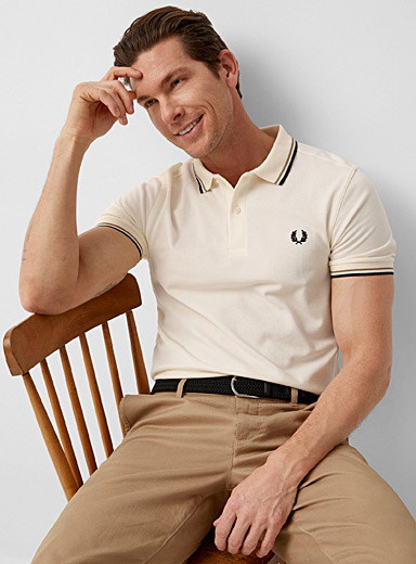 Fred Perry Cream Beige Perry piqué polo for men