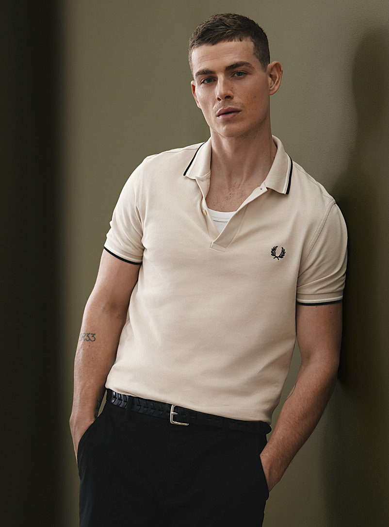 Fred Perry Ivory/Cream Beige Perry piqué polo for men