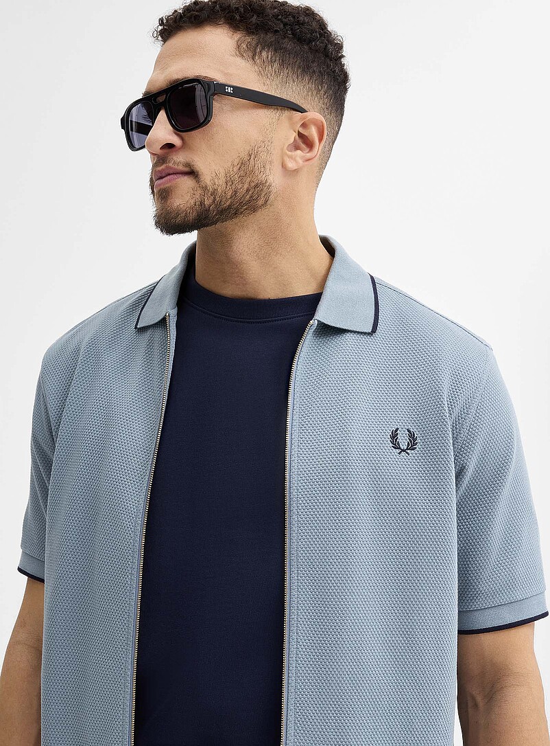 Embossed polo cardigan | Fred Perry | | Simons