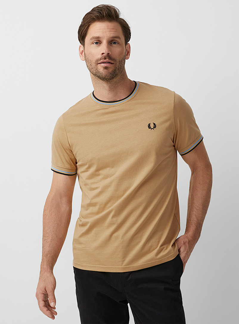 Fred Perry Sand Ribbed trim T-shirt for men