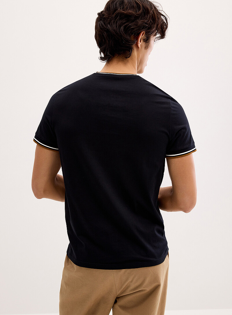 Fred Perry: Le t-shirt bordures c&ocirc;tel&eacute;es Vert pistache - Menthe pour homme