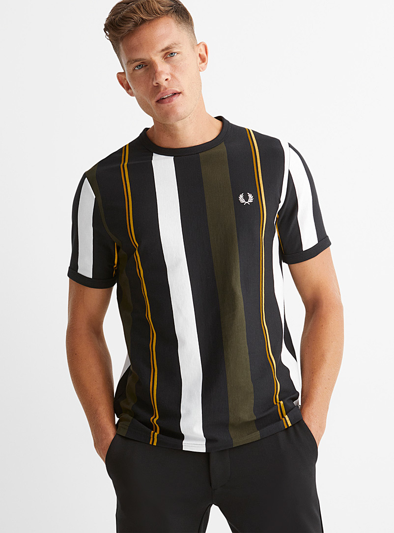 Vertical stripes T-shirt | Fred Perry | Shop Men's Short Sleeve & 3/4 ...