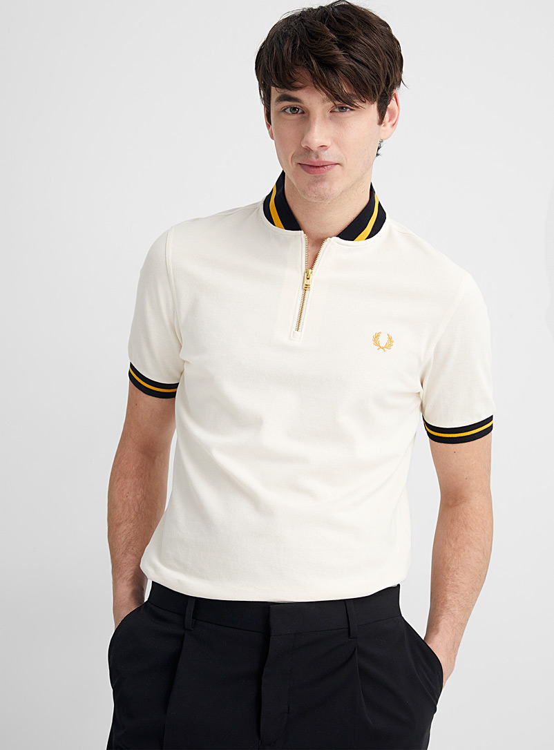 Fred Perry Ivory White Retro sports polo for men