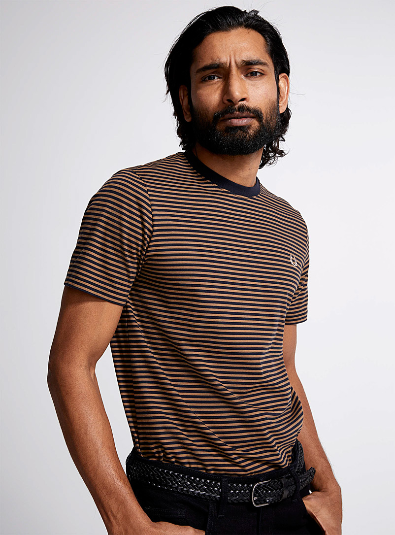 Fred Perry Light Brown Twin-stripe T-shirt for men