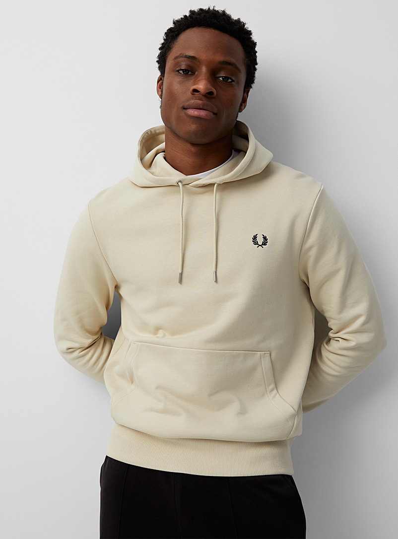 Fred Perry Sand Laurel wreath logo hoodie for men