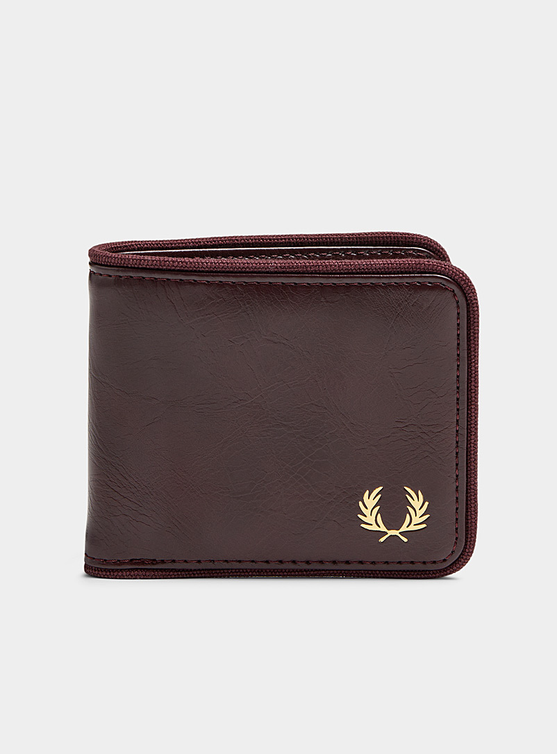 Fred Perry Dark Brown Grained faux-leather wallet for men