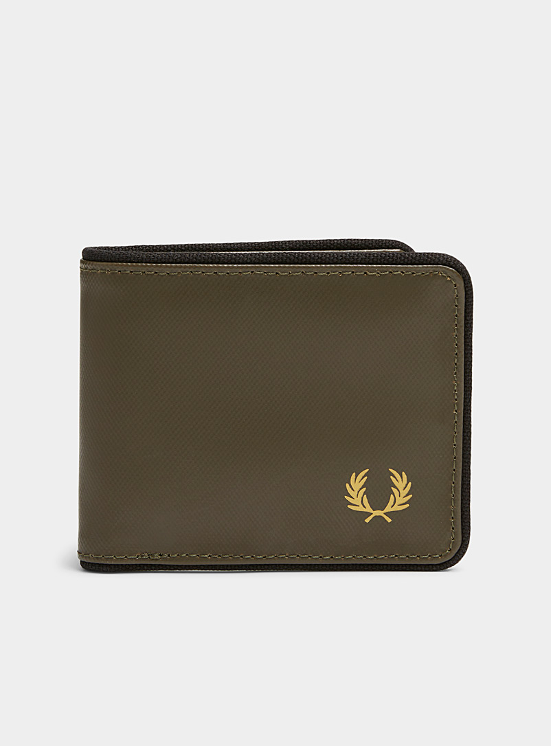 Fred Perry Green Grained faux-leather wallet for men