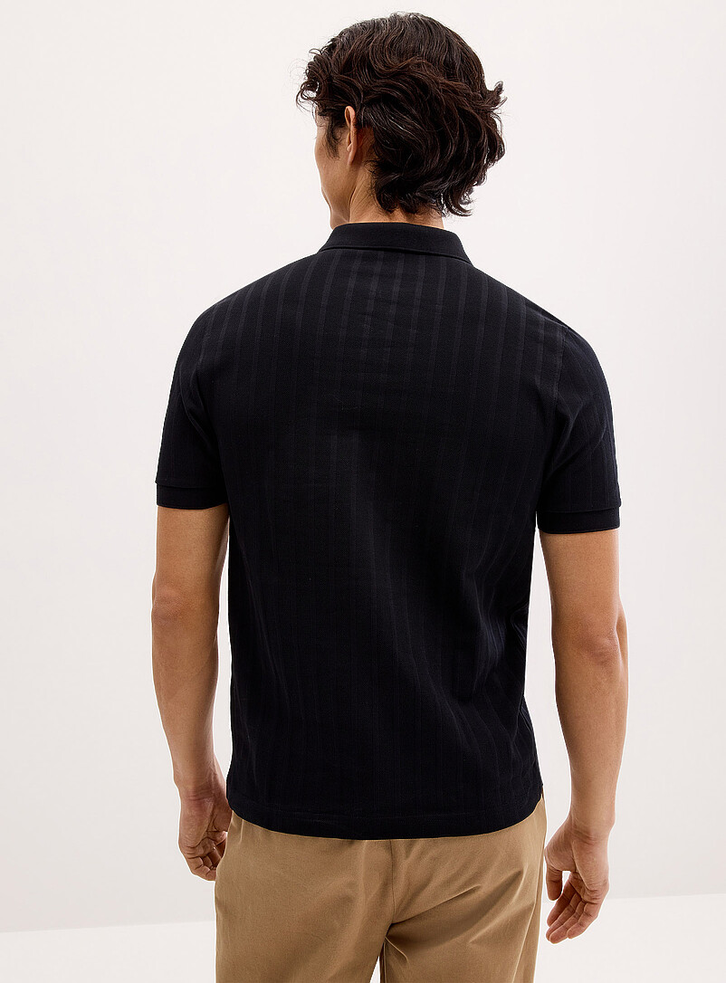 Piqué stripe zipped polo product image 3
