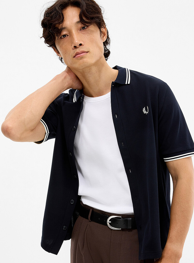 Piqué buttoned polo product image (primary)